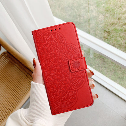 For Motorola Edge 2024 Flower Embossed Leather Phone Case(Red) - Motorola Cases by PMC Jewellery | Online Shopping South Africa | PMC Jewellery | Buy Now Pay Later Mobicred