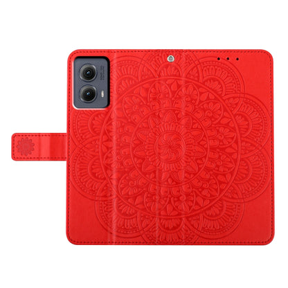 For Motorola Edge 2024 Flower Embossed Leather Phone Case(Red) - Motorola Cases by PMC Jewellery | Online Shopping South Africa | PMC Jewellery | Buy Now Pay Later Mobicred