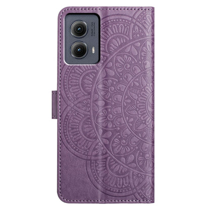 For Motorola Edge 2024 Flower Embossed Leather Phone Case(Purple) - Motorola Cases by PMC Jewellery | Online Shopping South Africa | PMC Jewellery | Buy Now Pay Later Mobicred