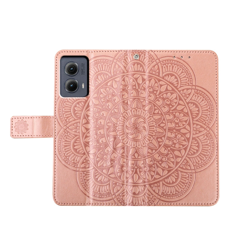 For Motorola Edge 2024 Flower Embossed Leather Phone Case(Rose Gold) - Motorola Cases by PMC Jewellery | Online Shopping South Africa | PMC Jewellery | Buy Now Pay Later Mobicred