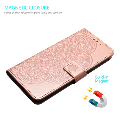 For Motorola Edge 2024 Flower Embossed Leather Phone Case(Rose Gold) - Motorola Cases by PMC Jewellery | Online Shopping South Africa | PMC Jewellery | Buy Now Pay Later Mobicred