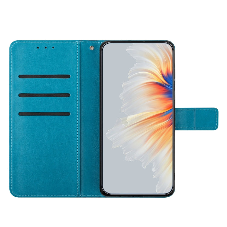 For Motorola Moto G Play 2024 Flower Embossed Leather Phone Case(Blue) - Motorola Cases by PMC Jewellery | Online Shopping South Africa | PMC Jewellery | Buy Now Pay Later Mobicred