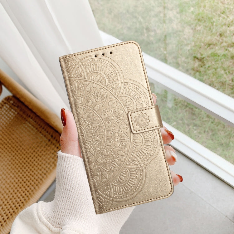 For Motorola Moto G Play 2024 Flower Embossed Leather Phone Case(Gold) - Motorola Cases by PMC Jewellery | Online Shopping South Africa | PMC Jewellery | Buy Now Pay Later Mobicred