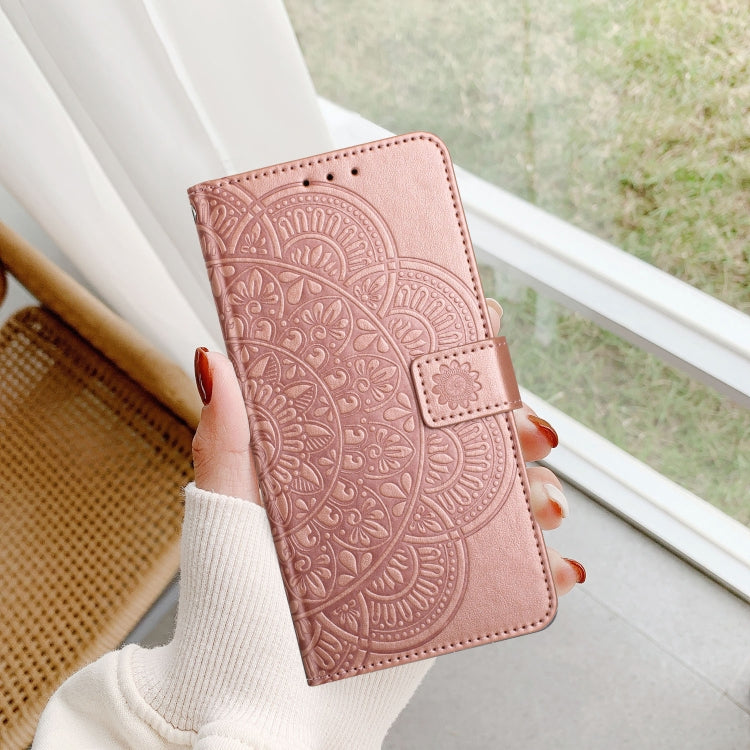 For Motorola Moto G Play 2024 Flower Embossed Leather Phone Case(Rose Gold) - Motorola Cases by PMC Jewellery | Online Shopping South Africa | PMC Jewellery | Buy Now Pay Later Mobicred