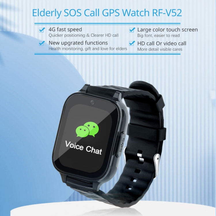 RF-V52-A 1.85 inch Screen GPS Smart Tracker WatchBand Support SOS Call / Health Monitoring For Asia / Europe / Africa / Australia(Black) - Smart Watches by PMC TechLife | Online Shopping South Africa | PMC TechLife | Buy Now Pay Later Mobicred
