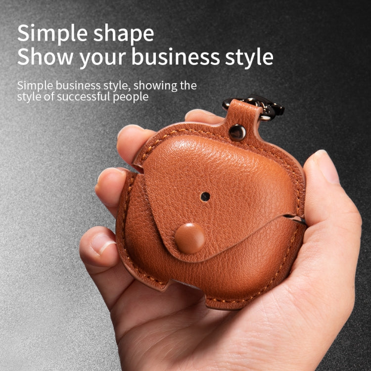 For AirPods 4 Business Leather Earphone Protective Case with Hook(Red) - free shipping - PMC Jewellery - Order now!