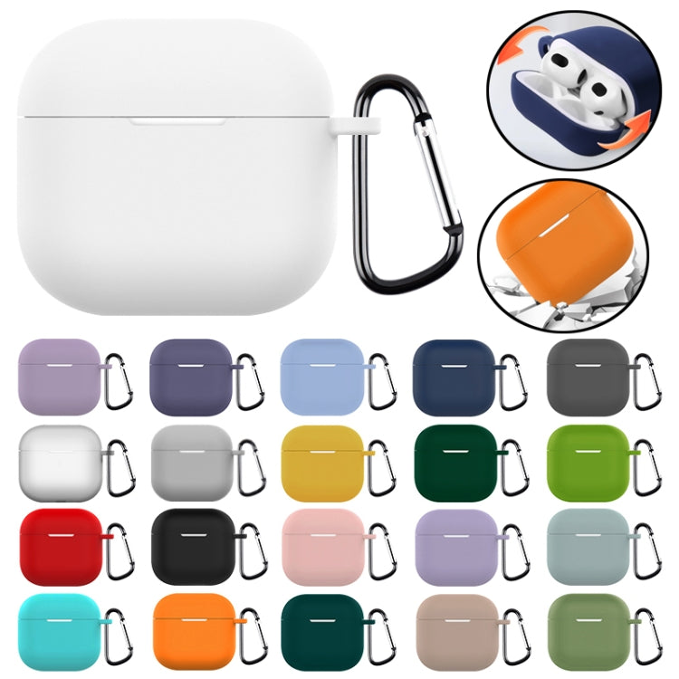 For AirPods 4 Silicone Earphone Protective Case with Hook(Grey) - For AirPods 4 by PMC Jewellery | Online Shopping South Africa | PMC Jewellery | Buy Now Pay Later Mobicred