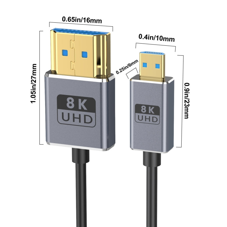 1.2m Coaxial Micro HDMI to HDMI 8K UHD 48Gbps Video Connection Cable, Style:Straight Head - Cable by PMC Jewellery | Online Shopping South Africa | PMC Jewellery | Buy Now Pay Later Mobicred