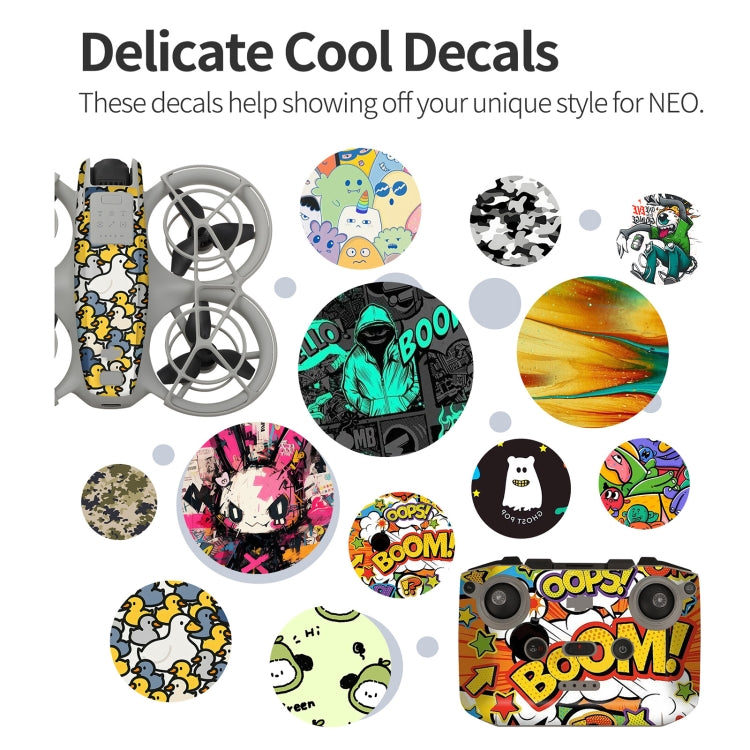 For DJI Neo 2pcs Combo Drone Body Protective Stickers(Green Puppy + Monster Party) - free shipping - PMC TechLife - Order now!