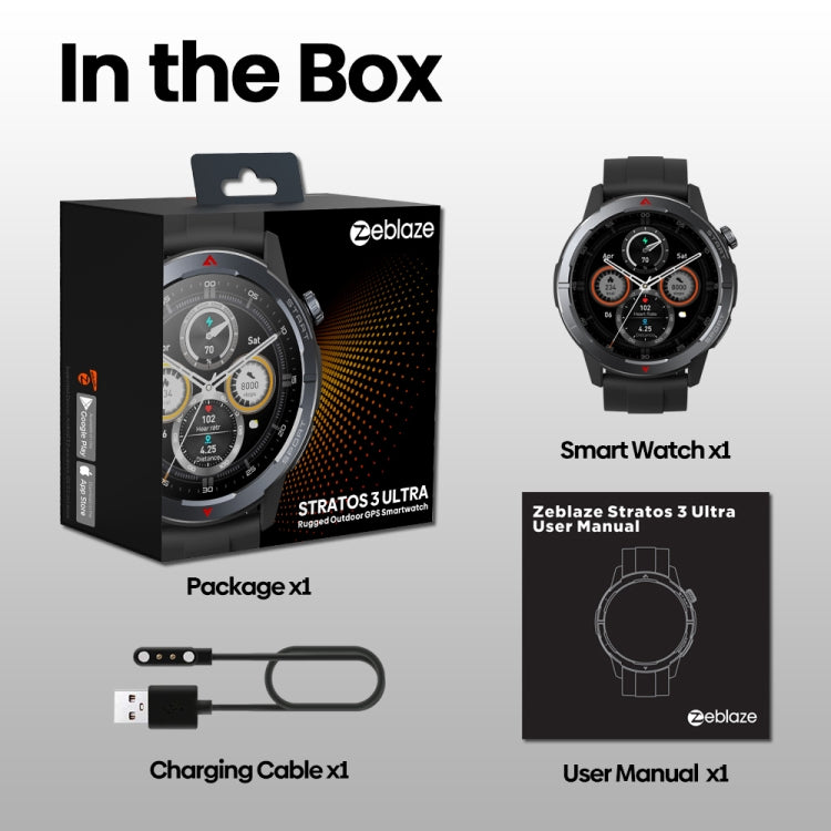 Zeblaze Stratos 3 Ultra 1.43 inch Screen Rugged Outdoor Sports GPS Smart Watch(Moon White) - free shipping - PMC TechLife - Order now!