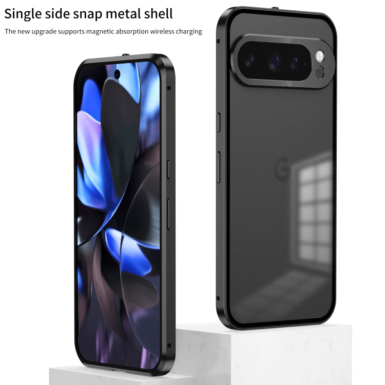 For Google Pixel 9 / 9 Pro Snap Buckle Metal Frame Frosted Phone Case(Blue) - Google Cases by PMC TechLife | Online Shopping South Africa | PMC TechLife | Buy Now Pay Later Mobicred