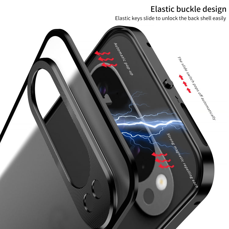 For Google Pixel 9 Pro XL Snap Buckle Metal Frame Frosted Phone Case(Pink) - Google Cases by PMC TechLife | Online Shopping South Africa | PMC TechLife | Buy Now Pay Later Mobicred
