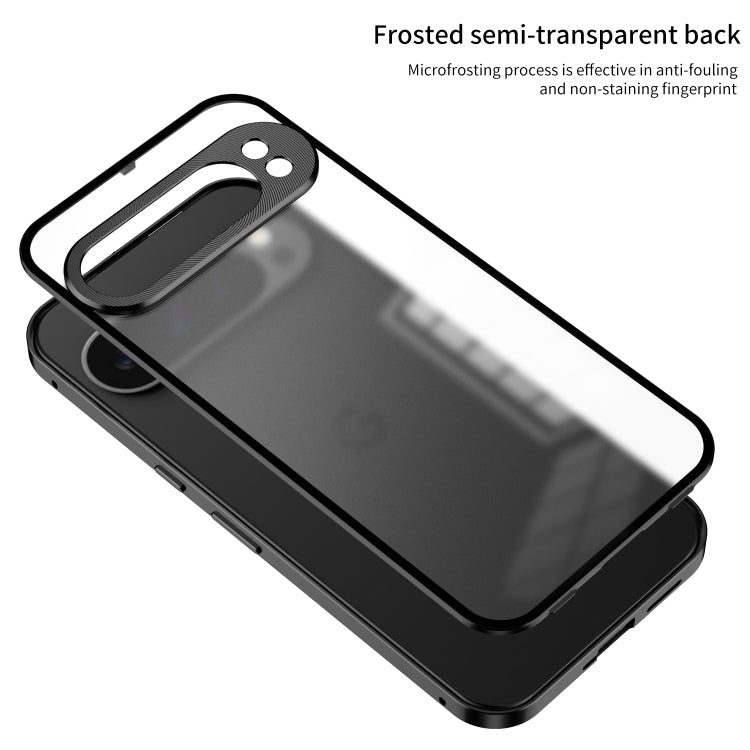 For Google Pixel 9 Pro XL Snap Buckle Metal Frame Frosted Phone Case(Silver) - Google Cases by PMC TechLife | Online Shopping South Africa | PMC TechLife | Buy Now Pay Later Mobicred