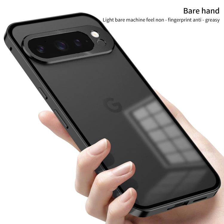 For Google Pixel 9 Pro XL Snap Buckle Metal Frame Frosted Phone Case(Grey) - Google Cases by PMC TechLife | Online Shopping South Africa | PMC TechLife | Buy Now Pay Later Mobicred