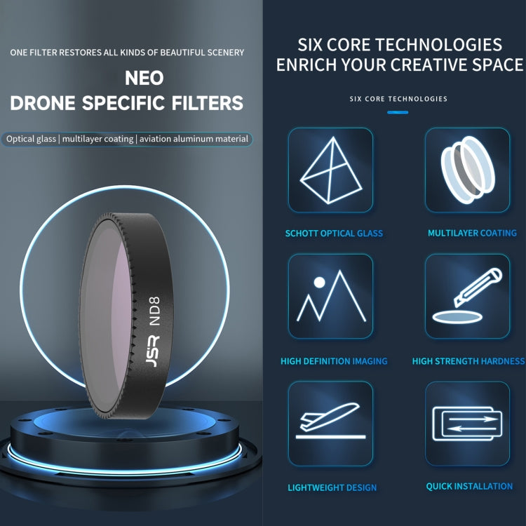 For DJI Neo JSR KB Series Drone Lens Filter, Filter:Streak Drawing Blue - free shipping - PMC TechLife - Order now!