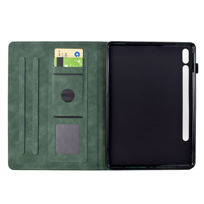 For Samsung Galaxy Tab S9 / S9 FE Cats Embossed Leather Smart Tablet Case(Green) - Galaxy Tab S9 Cases by PMC Jewellery | Online Shopping South Africa | PMC Jewellery | Buy Now Pay Later Mobicred