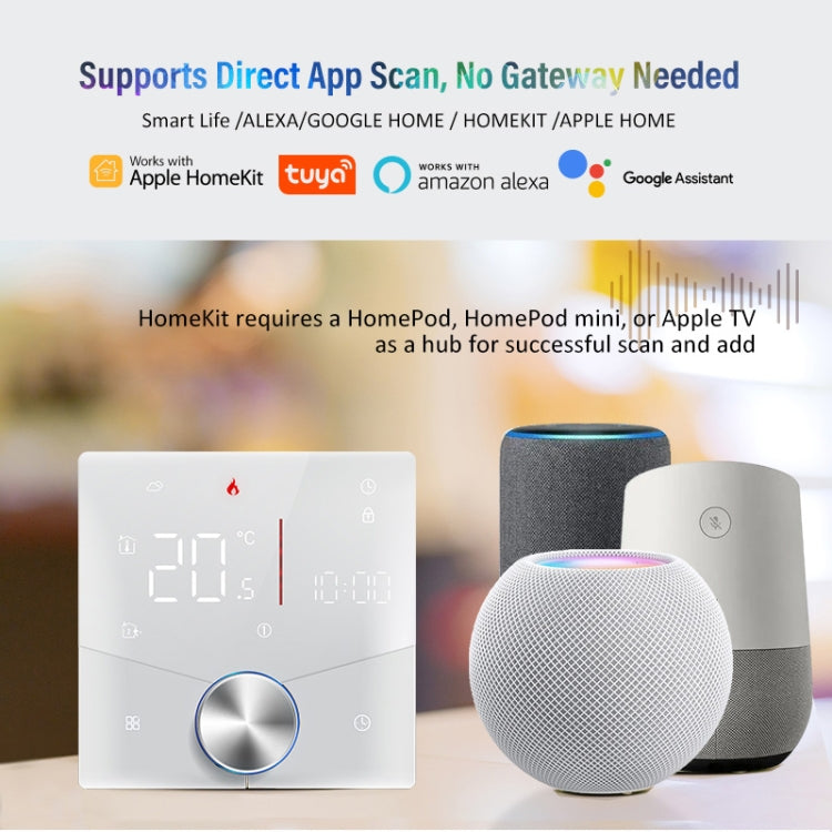 BHT-009GBLW-MT Electric Heating WiFi Smart Home LED Thermostat with Matter(White) - Thermostat & Thermometer by PMC Jewellery | Online Shopping South Africa | PMC Jewellery | Buy Now Pay Later Mobicred