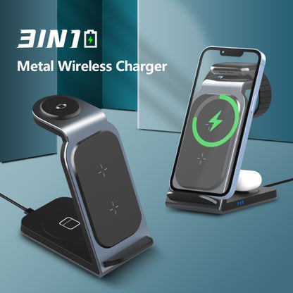 SW17 3 in 1 Metal Vertical Wireless Charger(Tarnish) - Wireless Charger by PMC Jewellery | Online Shopping South Africa | PMC Jewellery | Buy Now Pay Later Mobicred