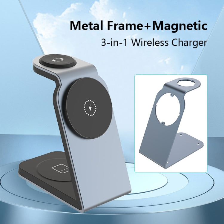 SW18 3 in 1 Metal Magnetic Wireless Charger(Tarnish) - Wireless Charger by PMC Jewellery | Online Shopping South Africa | PMC Jewellery | Buy Now Pay Later Mobicred