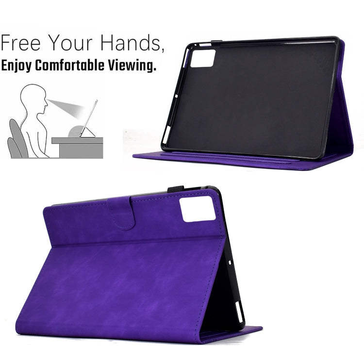 For Lenovo Tab M11 / Xiaoxin Pad 2024 Cats Embossed Leather Smart Tablet Case(Purple) - Lenovo by PMC Jewellery | Online Shopping South Africa | PMC Jewellery | Buy Now Pay Later Mobicred