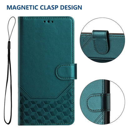 For Sony Xperia 1 VI 2024 Honeycomb Embossing RFID Leather Phone Case(Peacock Green) - Sony Cases by PMC Jewellery | Online Shopping South Africa | PMC Jewellery | Buy Now Pay Later Mobicred