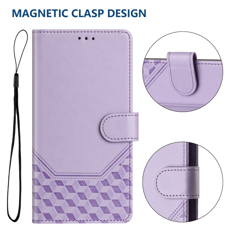 For Sony Xperia 1 VI 2024 Honeycomb Embossing RFID Leather Phone Case(Light Purple) - Sony Cases by PMC Jewellery | Online Shopping South Africa | PMC Jewellery | Buy Now Pay Later Mobicred