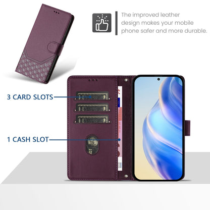 For Sony Xperia 1 VI 2024 Honeycomb Embossing RFID Leather Phone Case(Violet) - Sony Cases by PMC Jewellery | Online Shopping South Africa | PMC Jewellery | Buy Now Pay Later Mobicred