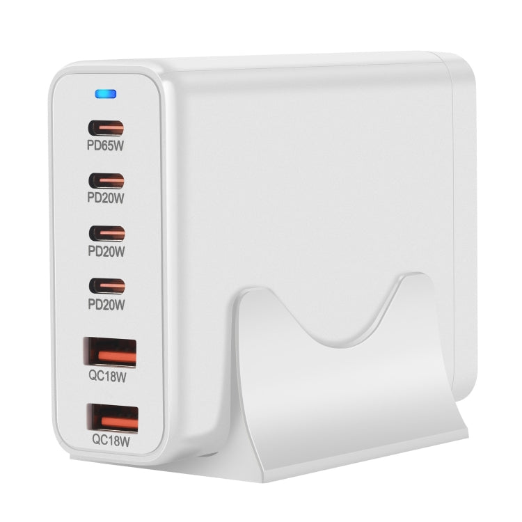 155W 4Type-C, 2USB 6-Ports Desktop Fast Charger, Plug Type:US Plug(White) - Multifunction Charger by PMC Jewellery | Online Shopping South Africa | PMC Jewellery | Buy Now Pay Later Mobicred