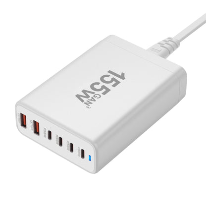 155W 4Type-C, 2USB 6-Ports Desktop Fast Charger, Plug Type:AU Plug(White) - Multifunction Charger by PMC Jewellery | Online Shopping South Africa | PMC Jewellery | Buy Now Pay Later Mobicred