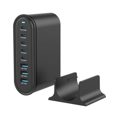 YMX-968 268W 5Type-C, 3USB 8-Ports Desktop Fast Charger, Plug Type:UK Plug(Black) - Multifunction Charger by PMC Jewellery | Online Shopping South Africa | PMC Jewellery | Buy Now Pay Later Mobicred