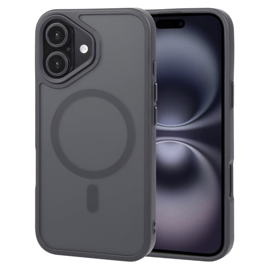 For iPhone 16 GEBEI Skin Feel MagSafe Magnetic Phone Case(Black) - iPhone 16 Cases by GEBEI | Online Shopping South Africa | PMC Jewellery | Buy Now Pay Later Mobicred