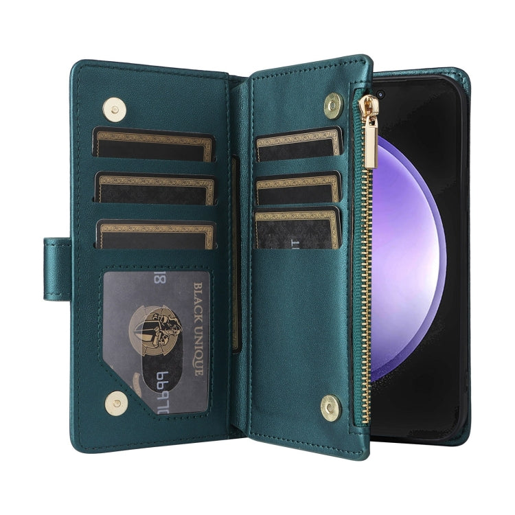 For Samsung Galaxy S24 FE 5G Crossbody Zipper Wallet Rhombus Leather Phone Case(Green) - Galaxy S24 FE 5G Cases by PMC Jewellery | Online Shopping South Africa | PMC Jewellery | Buy Now Pay Later Mobicred