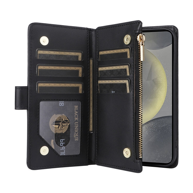 For Samsung Galaxy S24 Ultra 5G Crossbody Zipper Wallet Rhombus Leather Phone Case(Black) -  by PMC Jewellery | Online Shopping South Africa | PMC Jewellery | Buy Now Pay Later Mobicred