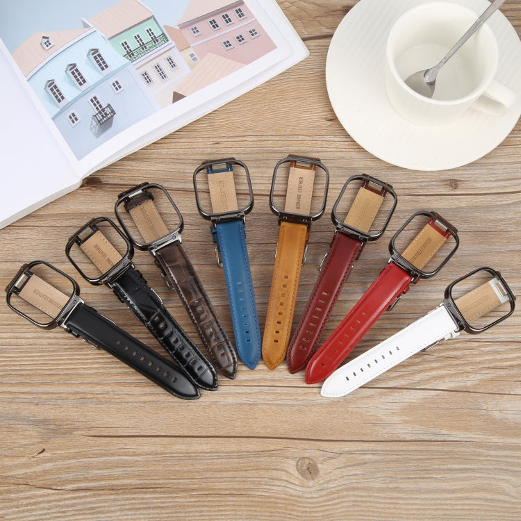 For Redmi Watch 4 Metal Black Frame Genuine Leather Watch Band(Black) - free shipping - PMc TechLife - Order now!