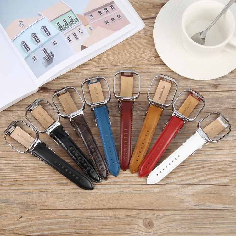 For Redmi Watch 4 Metal Silver Frame Genuine Leather Watch Band(Bamboo Brown) - free shipping - PMc TechLife - Order now!