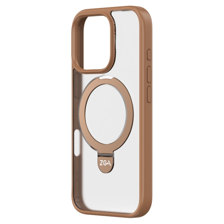 For iPhone 16 Pro ZGA Magsafe Holder PC Hybrid TPU Phone Case(Gold) - iPhone 16 Pro Cases by ZGA | Online Shopping South Africa | PMC Jewellery | Buy Now Pay Later Mobicred