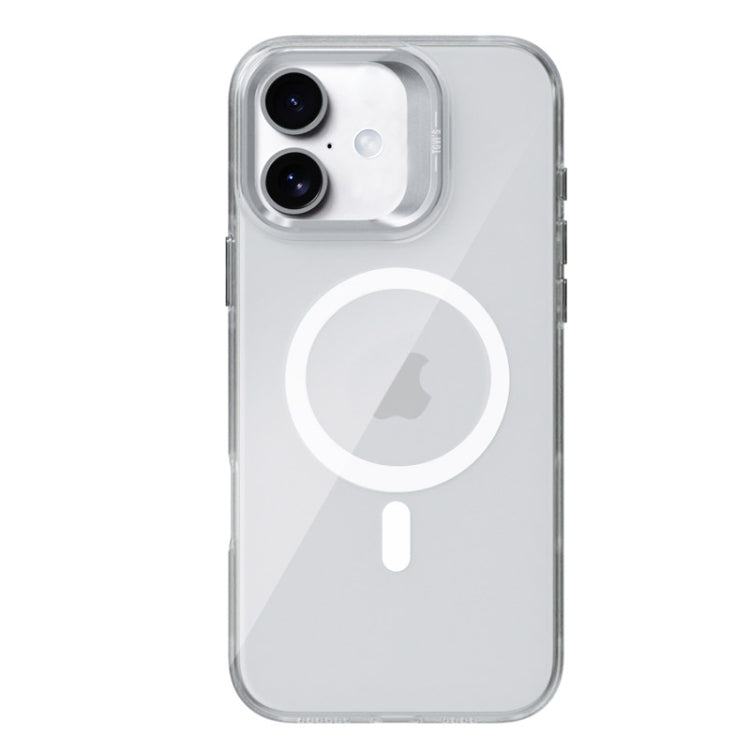 For iPhone 16 Plus TGVIS Stand Series MagSafe Phone Case with Lens Frame Holder(Transparent) - iPhone 16 Plus Cases by TGVIS | Online Shopping South Africa | PMC Jewellery | Buy Now Pay Later Mobicred