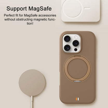 For iPhone 16 Pro Max TGVIS GEEK Series MagSafe Silicone Phone Case with Rotating Holder(White) - iPhone 16 Pro Max Cases by TGVIS | Online Shopping South Africa | PMC Jewellery | Buy Now Pay Later Mobicred