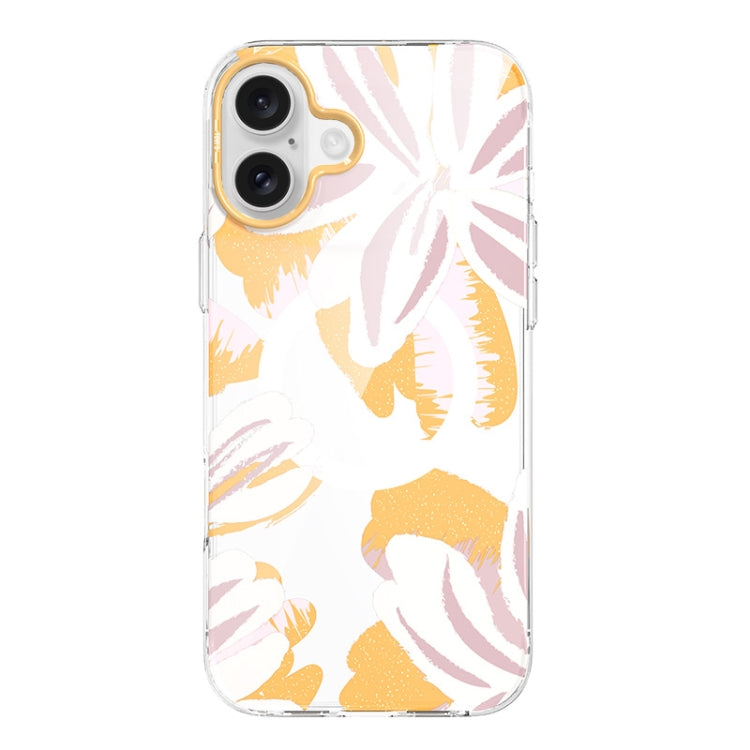 For iPhone 16 TGVIS Grace Series MagSafe Magnetic Phone Case(Orange Blossom) - iPhone 16 Cases by TGVIS | Online Shopping South Africa | PMC Jewellery | Buy Now Pay Later Mobicred