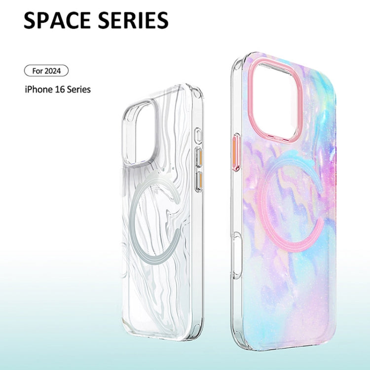 For iPhone 16 TGVIS Grace Series MagSafe Magnetic Phone Case(Mirror Flower) - iPhone 16 Cases by TGVIS | Online Shopping South Africa | PMC Jewellery | Buy Now Pay Later Mobicred