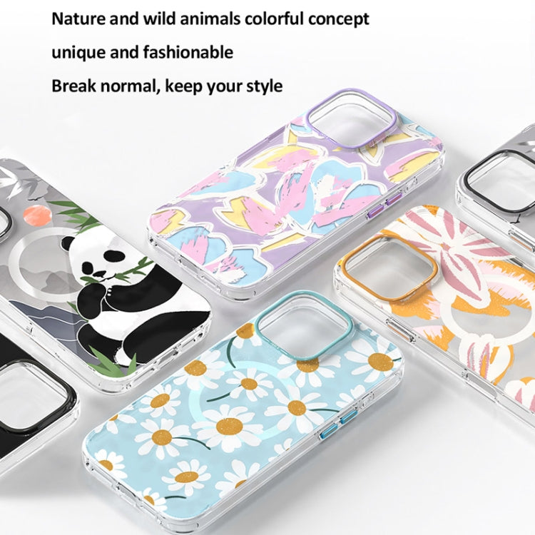 For iPhone 16 TGVIS Grace Series MagSafe Magnetic Phone Case(Daisy) - iPhone 16 Cases by TGVIS | Online Shopping South Africa | PMC Jewellery | Buy Now Pay Later Mobicred