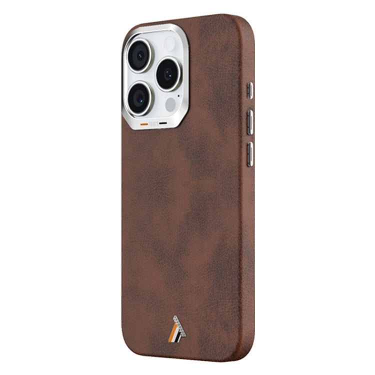 For iPhone 16 Pro TGVIS VIDA Series MagSafe Magnetic PU Leather Phone Case(Brown) - iPhone 16 Pro Cases by TGVIS | Online Shopping South Africa | PMC Jewellery | Buy Now Pay Later Mobicred