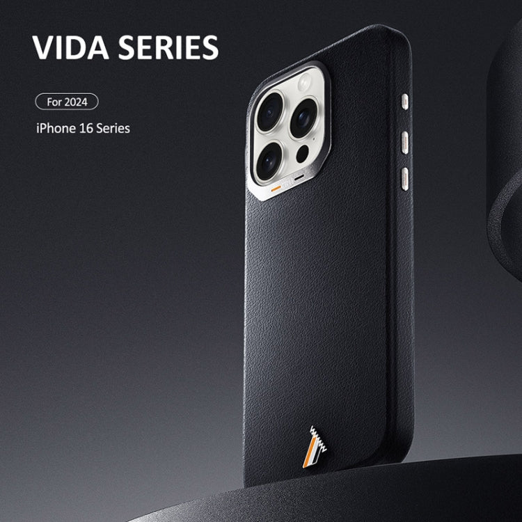 For iPhone 16 TGVIS VIDA Series MagSafe Magnetic PU Leather Phone Case(Black) - iPhone 16 Cases by TGVIS | Online Shopping South Africa | PMC Jewellery | Buy Now Pay Later Mobicred