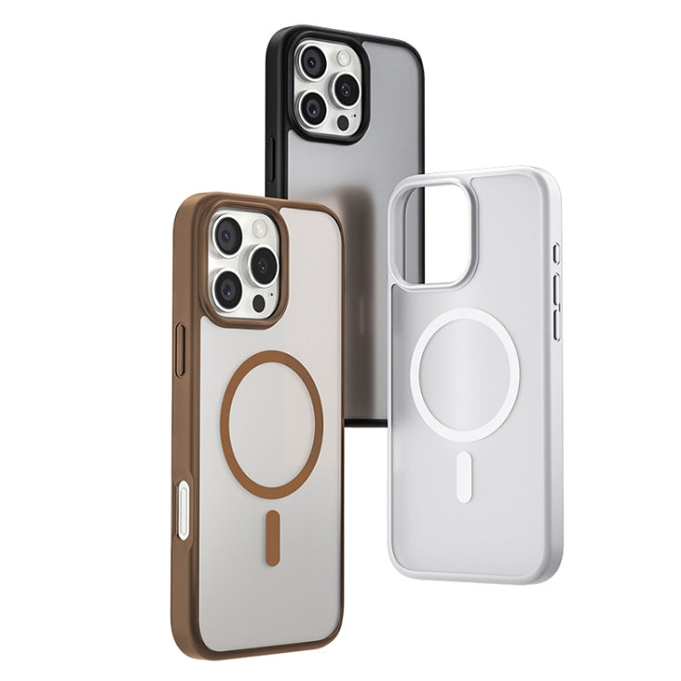 For iPhone 16 Plus TGVIS GRACE Series MagSafe Frosted Translucent Phone Case(Black) - iPhone 16 Plus Cases by TGVIS | Online Shopping South Africa | PMC Jewellery | Buy Now Pay Later Mobicred