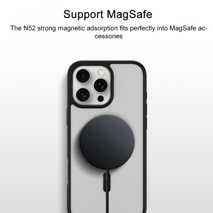 For iPhone 16 Plus TGVIS GRACE Series MagSafe Frosted Translucent Phone Case(Black) - iPhone 16 Plus Cases by TGVIS | Online Shopping South Africa | PMC Jewellery | Buy Now Pay Later Mobicred