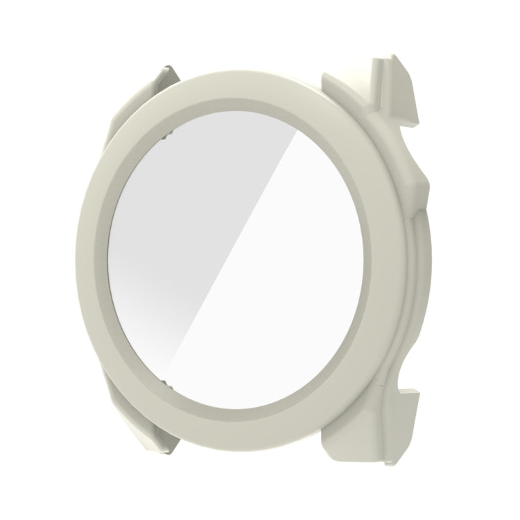For Garmin Fenix 8 AMOLED 43mm Tempered Glass Film Integrated PC Watch Protective Case(Ivory White) - Watch Cases by PMC TechLife | Online Shopping South Africa | PMC TechLife | Buy Now Pay Later Mobicred