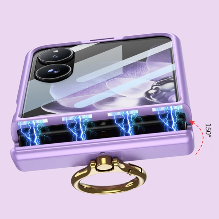 For Xiaomi Mix Flip GKK Integrated Magnetic Hinged Flip Case with Ring Holder(Purple) - Mix Flip Cases by GKK | Online Shopping South Africa | PMC Jewellery | Buy Now Pay Later Mobicred