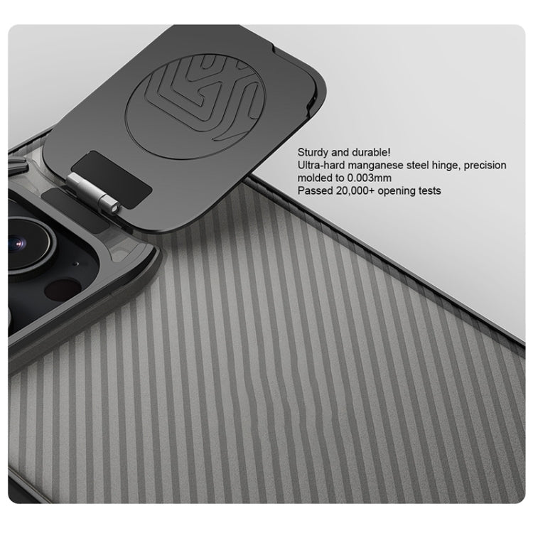 For iPhone 16 Pro NILLKIN CamShield Prop Translucent PC Phone Case(Black) - iPhone 16 Pro Cases by NILLKIN | Online Shopping South Africa | PMC Jewellery | Buy Now Pay Later Mobicred