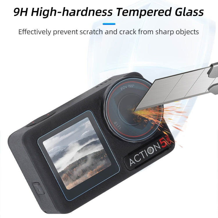 For DJI Osmo Action 5 Pro Sunnylife 3 in 1 Lens Protector Front and Rear Screen Tempered Glass Films, Quantity:2 + 2 + 2 Sets - free shipping - PMC TechLife - Order now!