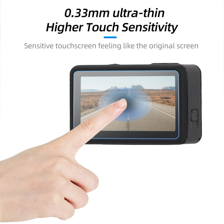 For DJI Osmo Action 5 Pro Sunnylife 3 in 1 Lens Protector Front and Rear Screen Tempered Glass Films, Quantity:1 + 1 + 1 Sets - free shipping - PMC TechLife - Order now!
